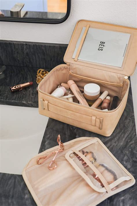 beis travel makeup bag